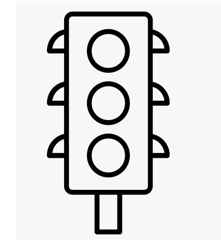 Målarbild Mycket Enkelt Trafikljus