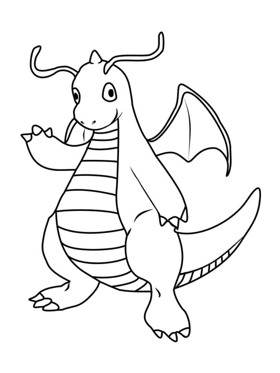 Målarbild Pokémon Dragonite Gratis