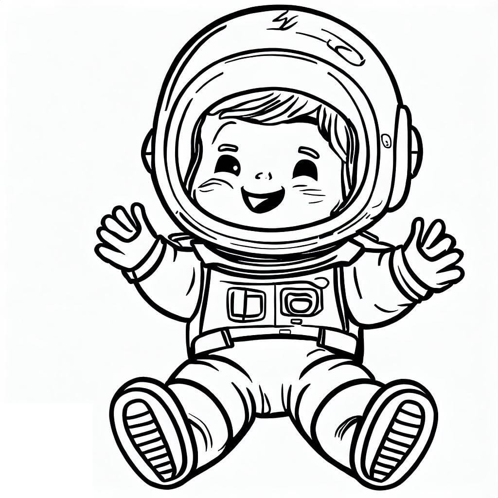 Målarbild Söt Astronaut för Barn
