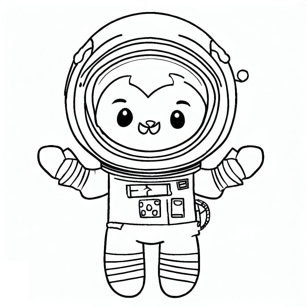 Målarbild Söt Astronaut Gratis för Barn
