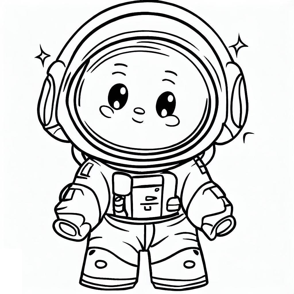 Målarbild Söt Astronaut