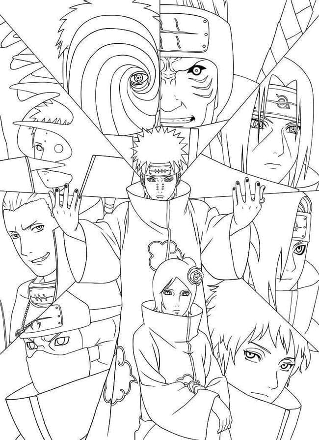 Målarbild Akatsuki i Naruto