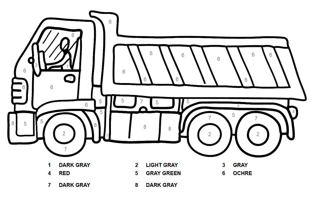 Målarbild Avfallsbil Måla efter nummer