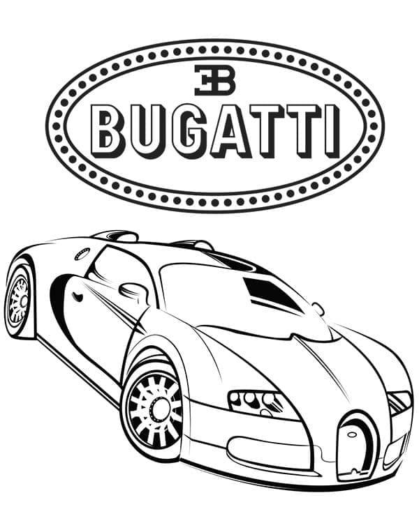 Målarbild Bugatti Gratis för Barn