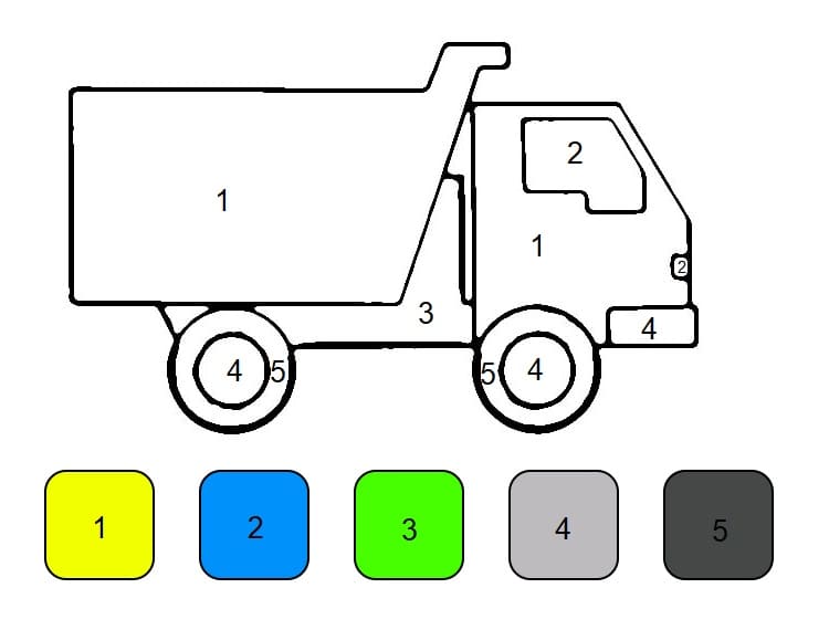 Målarbild En Enkel Lastbil Måla efter nummer