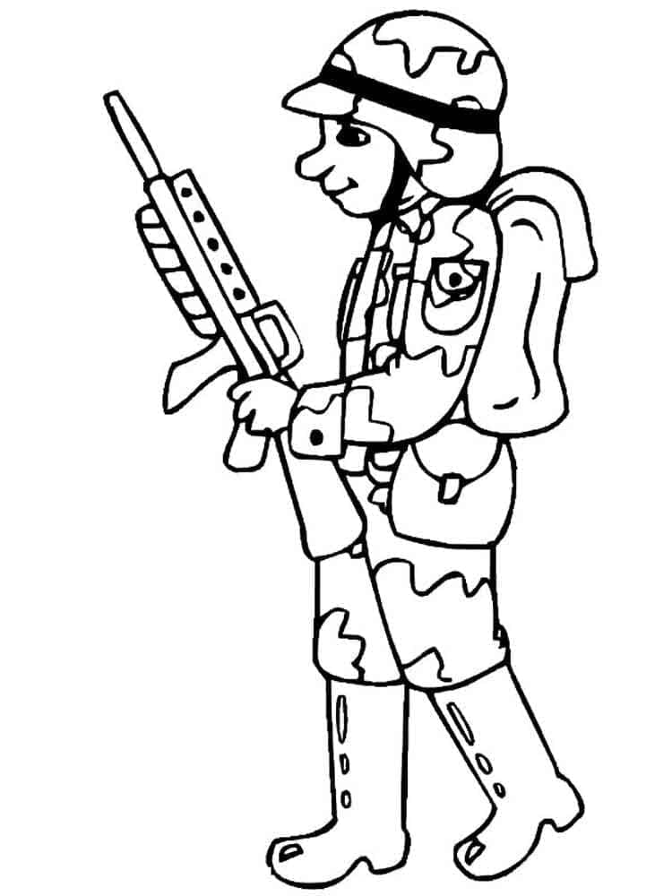 Målarbild En Leende Soldat