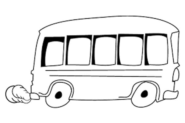 Målarbild Enkel Buss