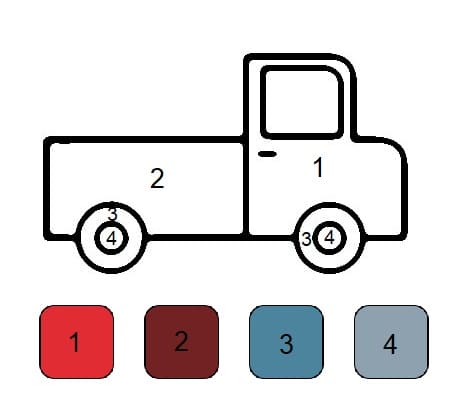 Målarbild Enkel Lastbil Måla efter nummer