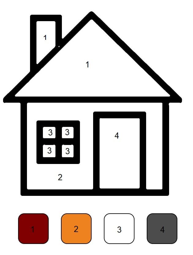 Målarbild Enkelt Hus Måla efter nummer