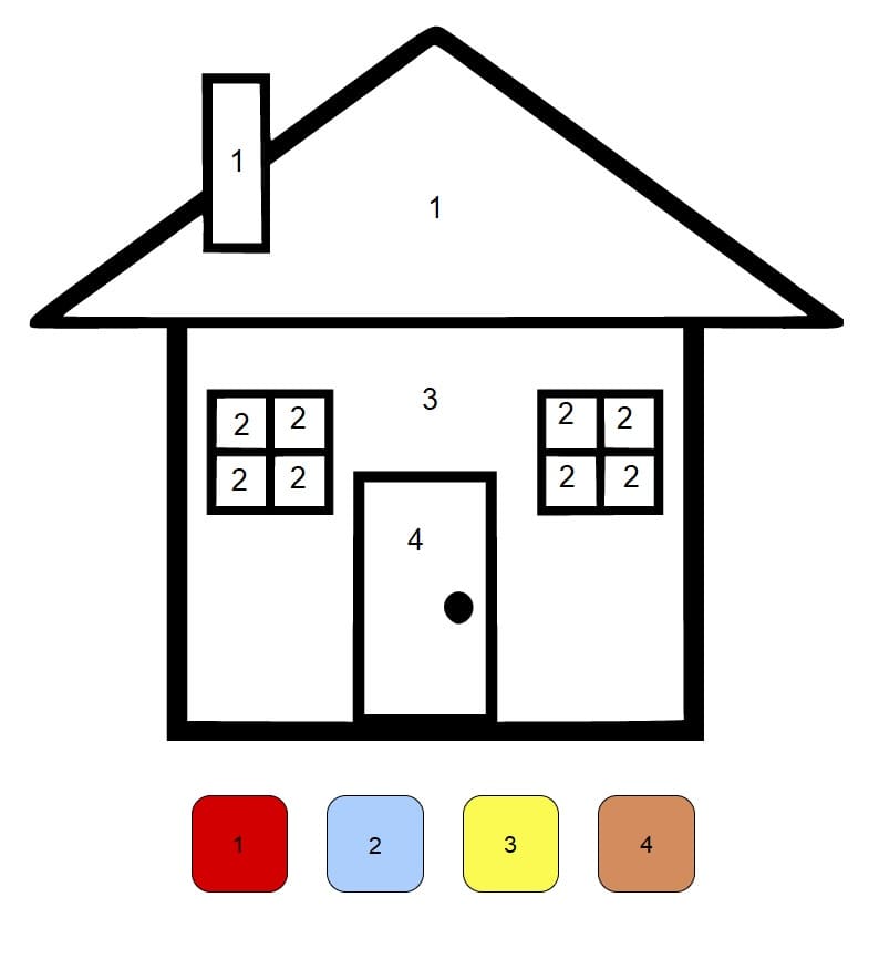 Målarbild Ett Enkelt Hus Måla efter nummer