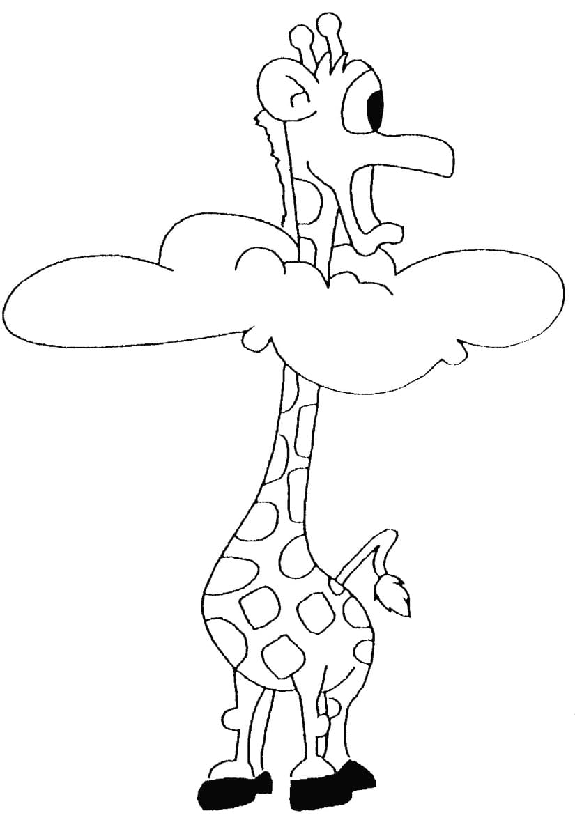 Målarbild Giraff och Moln