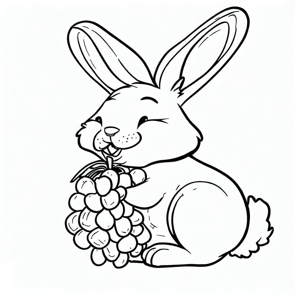 Målarbild Kanin Äter Vindruvor