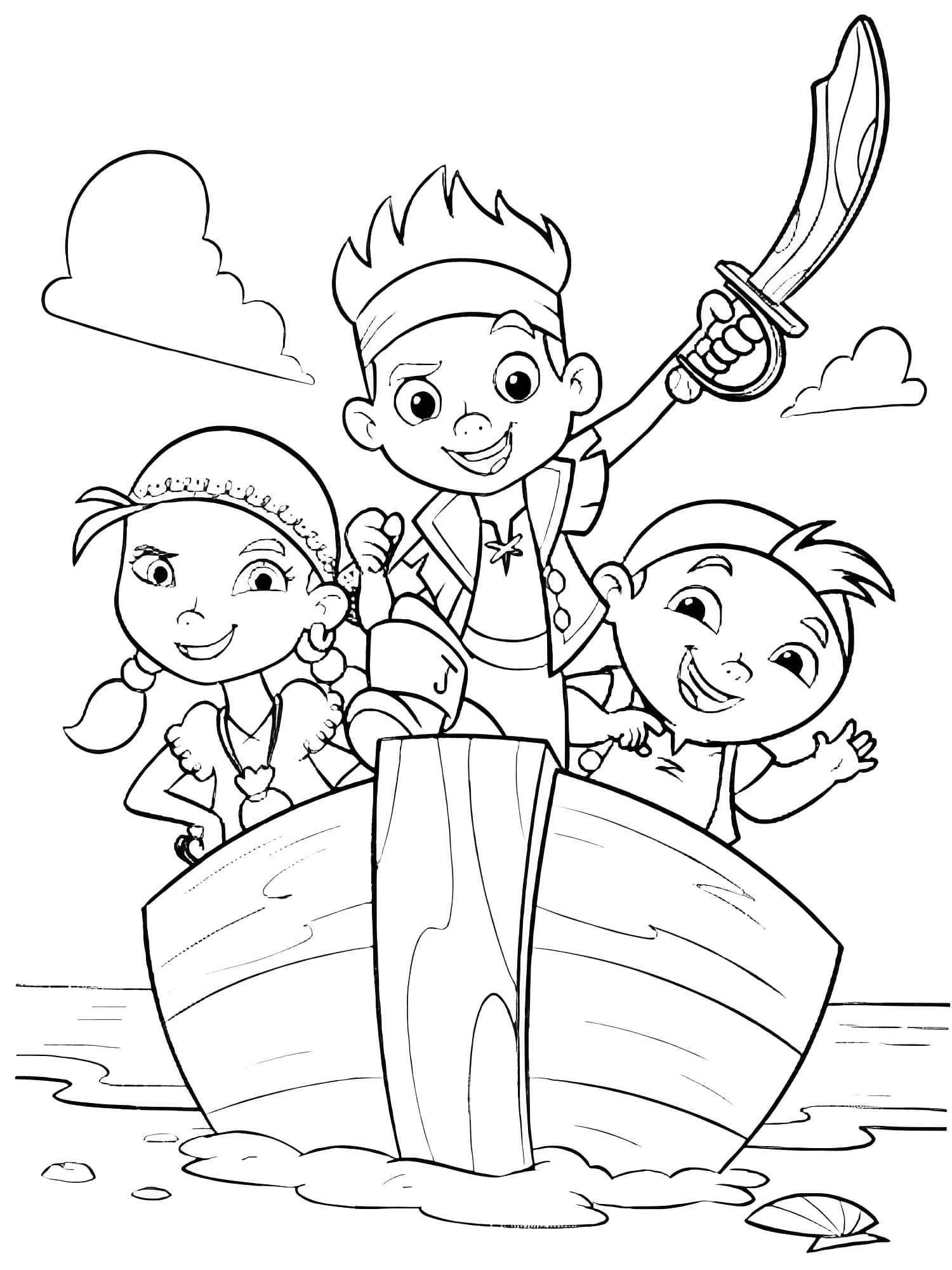 Målarbild Karaktärer från Jake och Piraterna