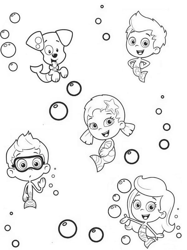 Målarbild Karaktärer i Bubble Guppies