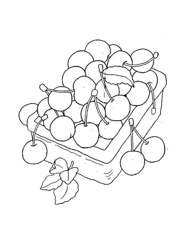 Målarbild Körsbär i en Låda