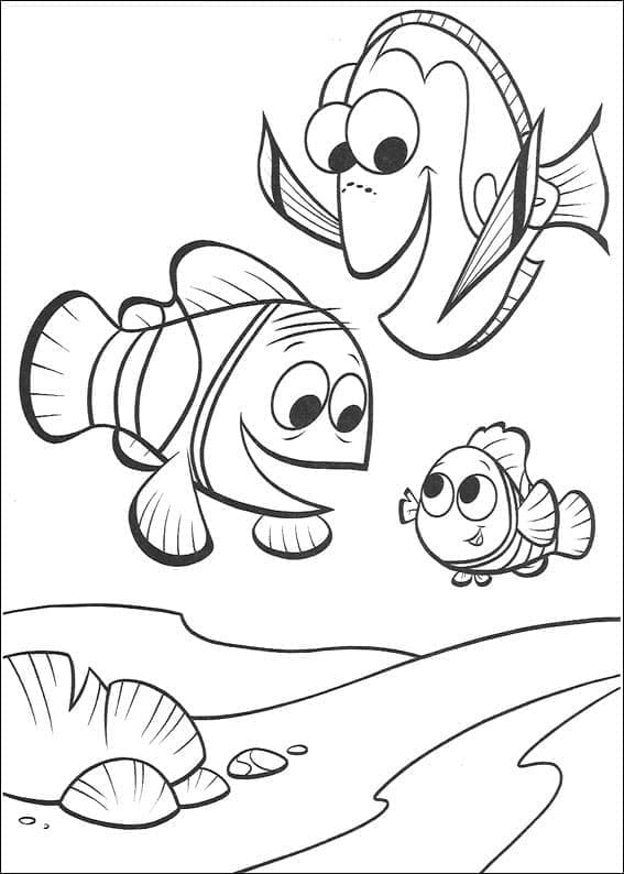 Målarbild Marvin, Nemo och Doris