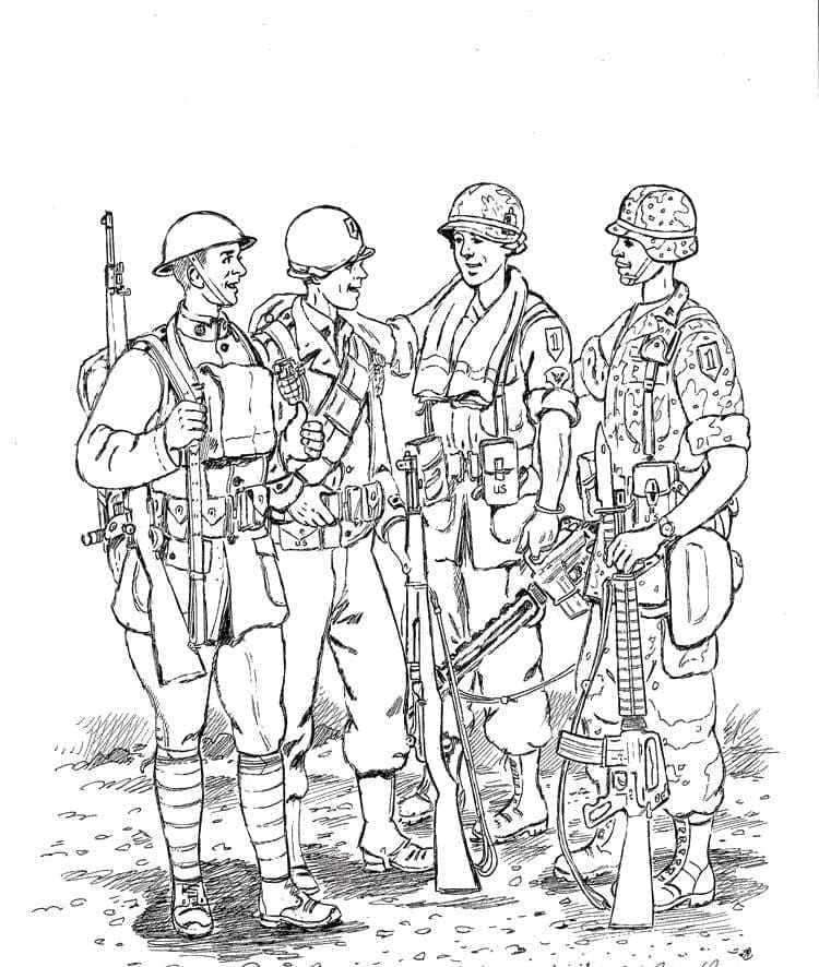 Målarbild Militära Soldater