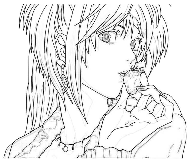 Målarbild Misa Amane i Death Note