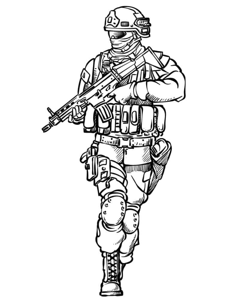 Målarbild Modig Soldat