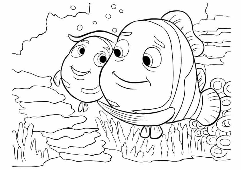Målarbild Nemo och Pappa