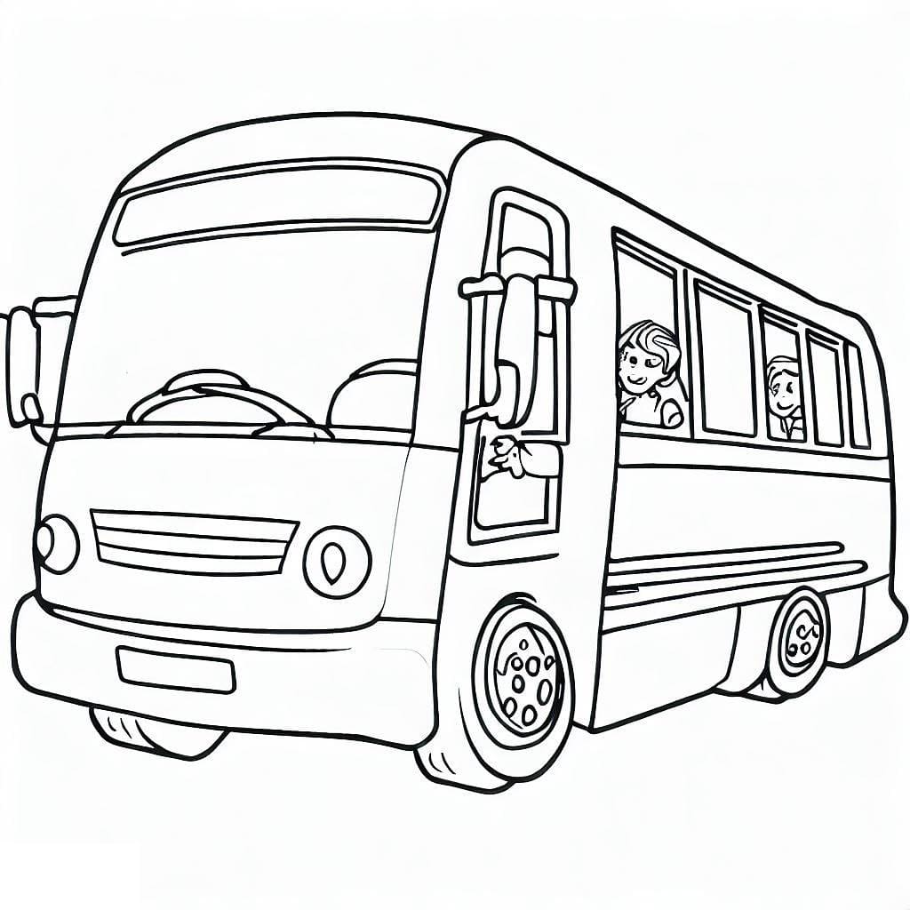 Målarbild Passagerare på Bussen