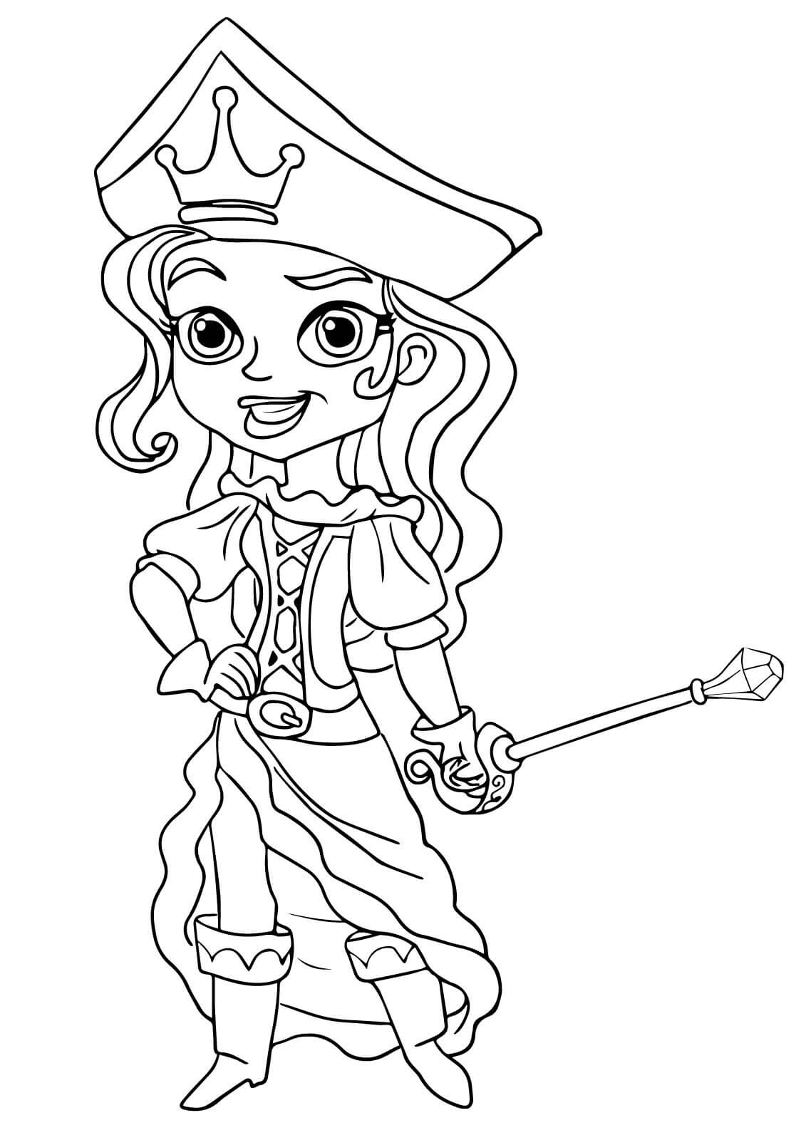 Målarbild Piratprinsessan från Jake och Piraterna