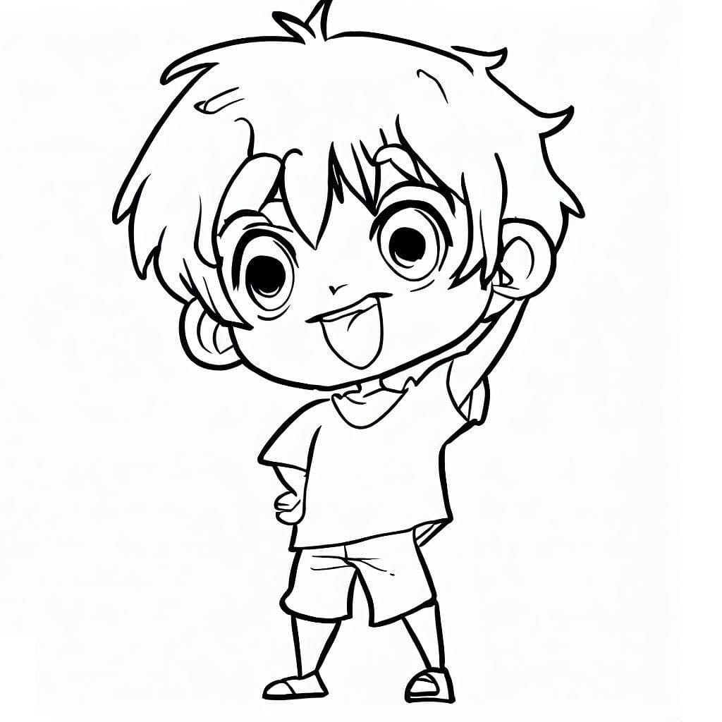 Målarbild Rolig Anime Pojke