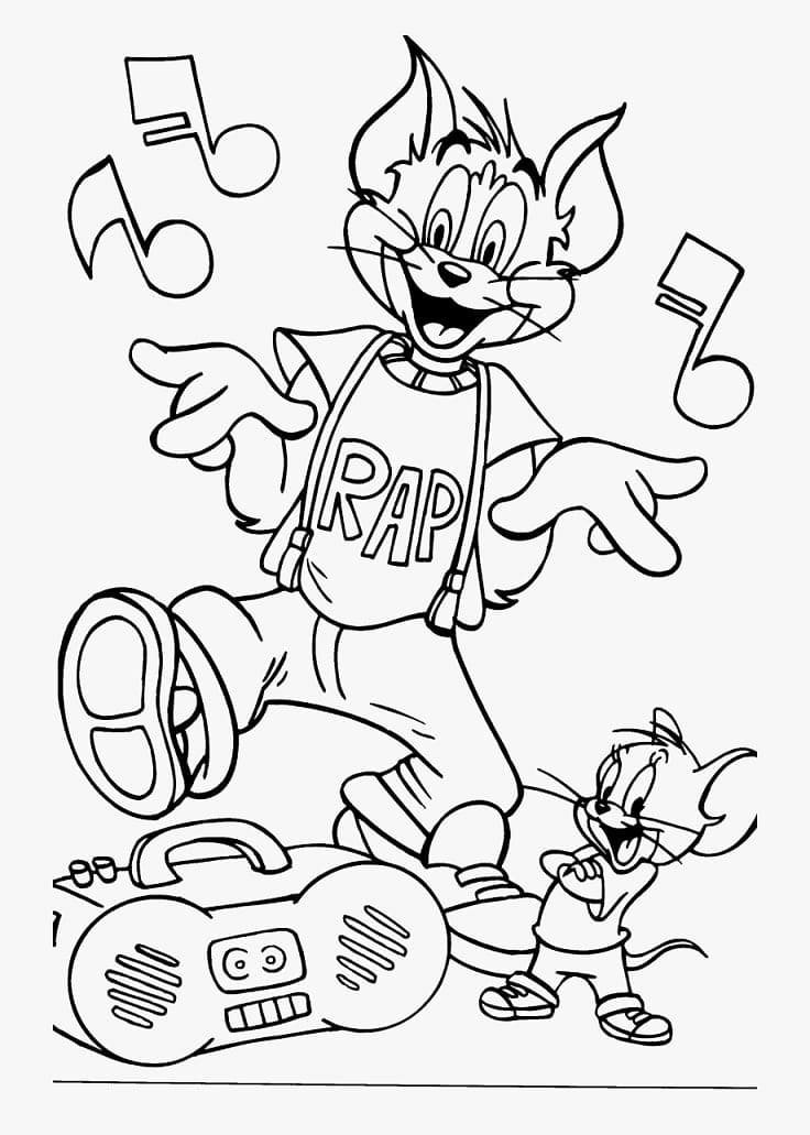Målarbild Tom och Jerry Dansar