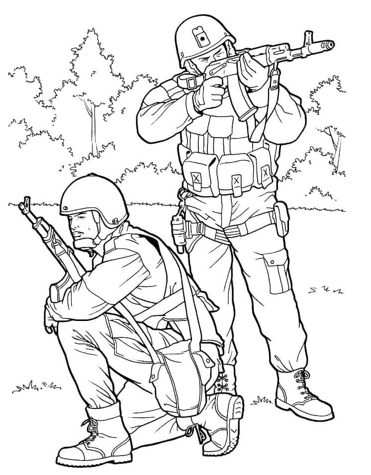 Målarbild Två Soldater