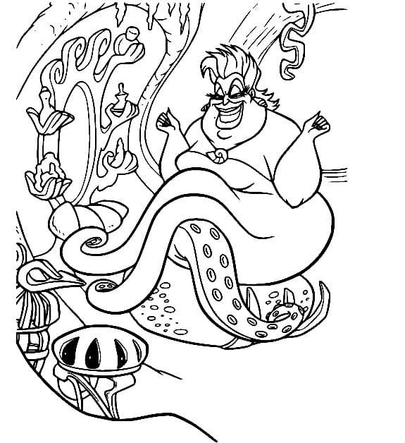 Målarbild Ursula från Den Lilla Sjöjungfrun