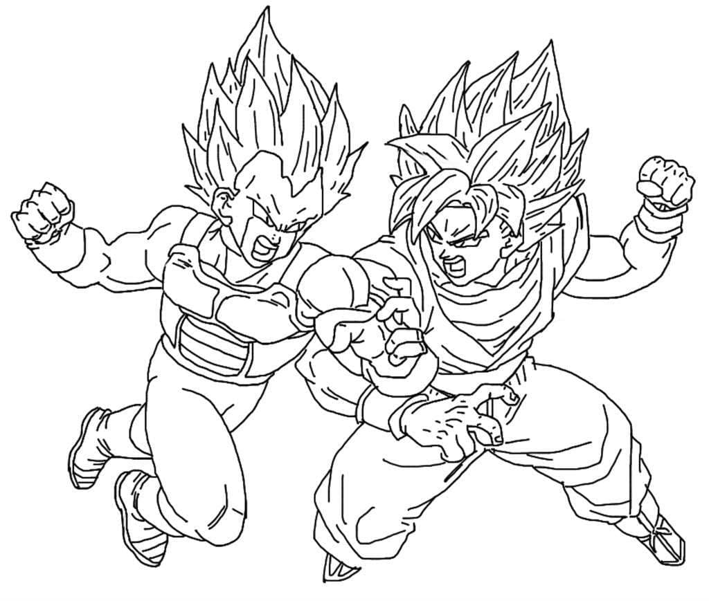 Målarbild Vegeta vs Son-Goku
