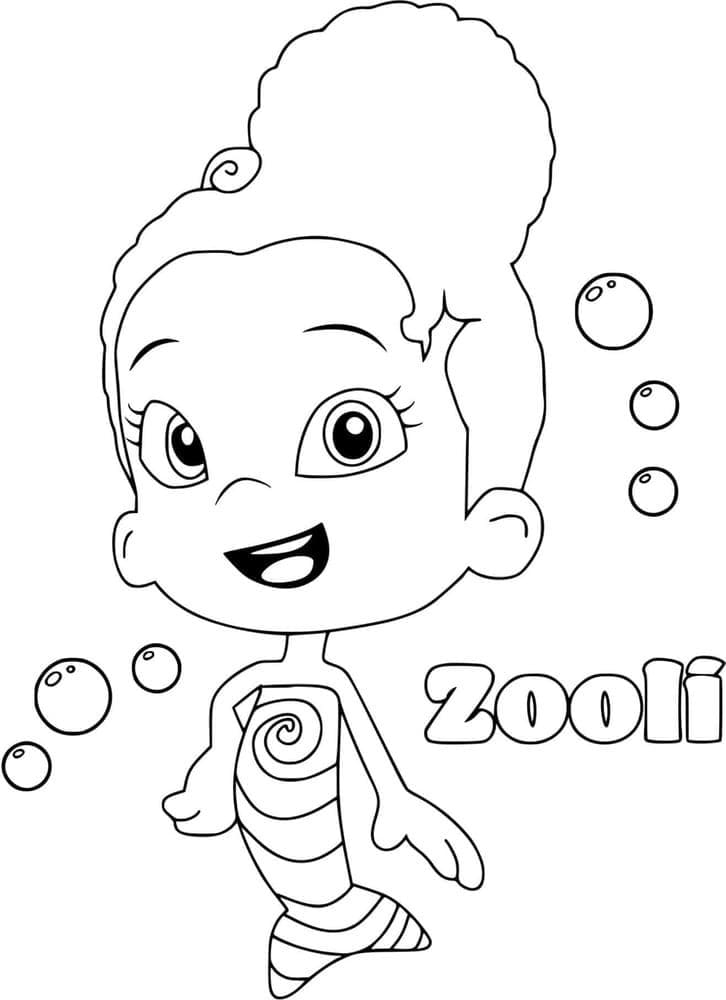 Målarbild Zooli från Bubble Guppies
