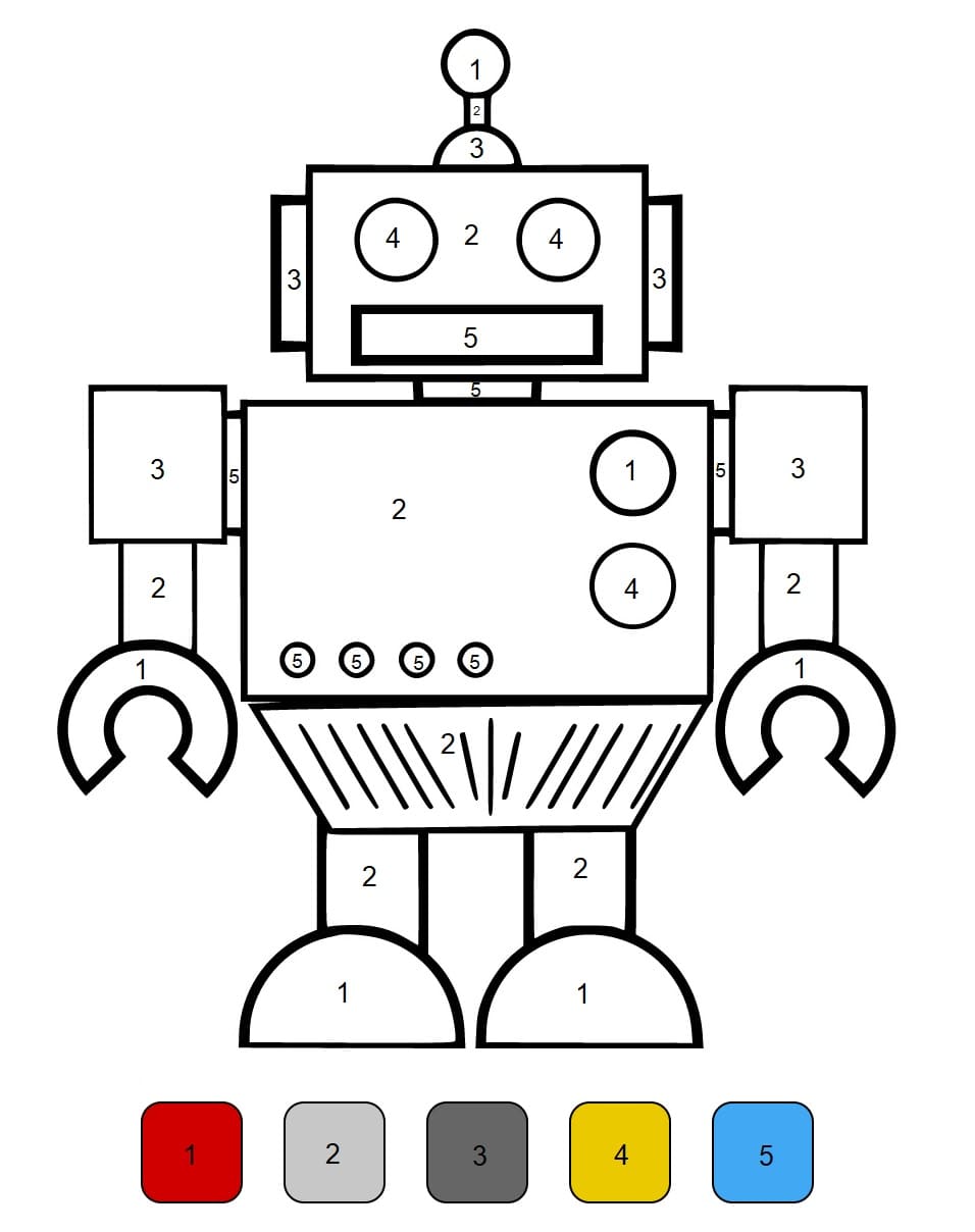 Målarbild En Robot Måla efter nummer