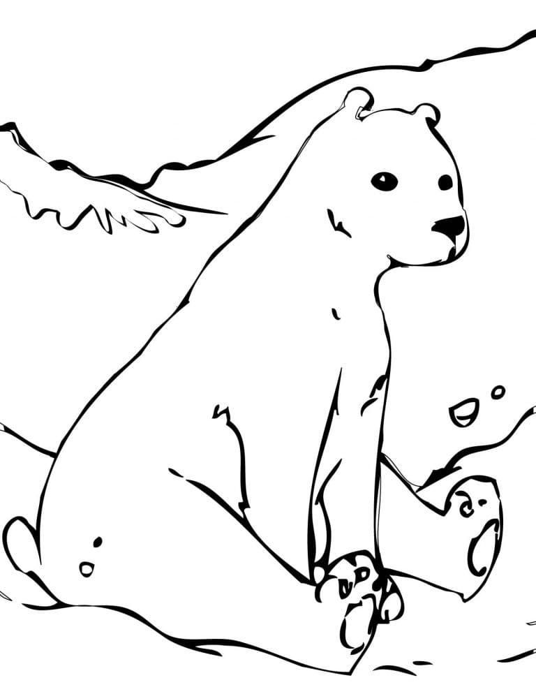 Målarbild En Söt Isbjörn