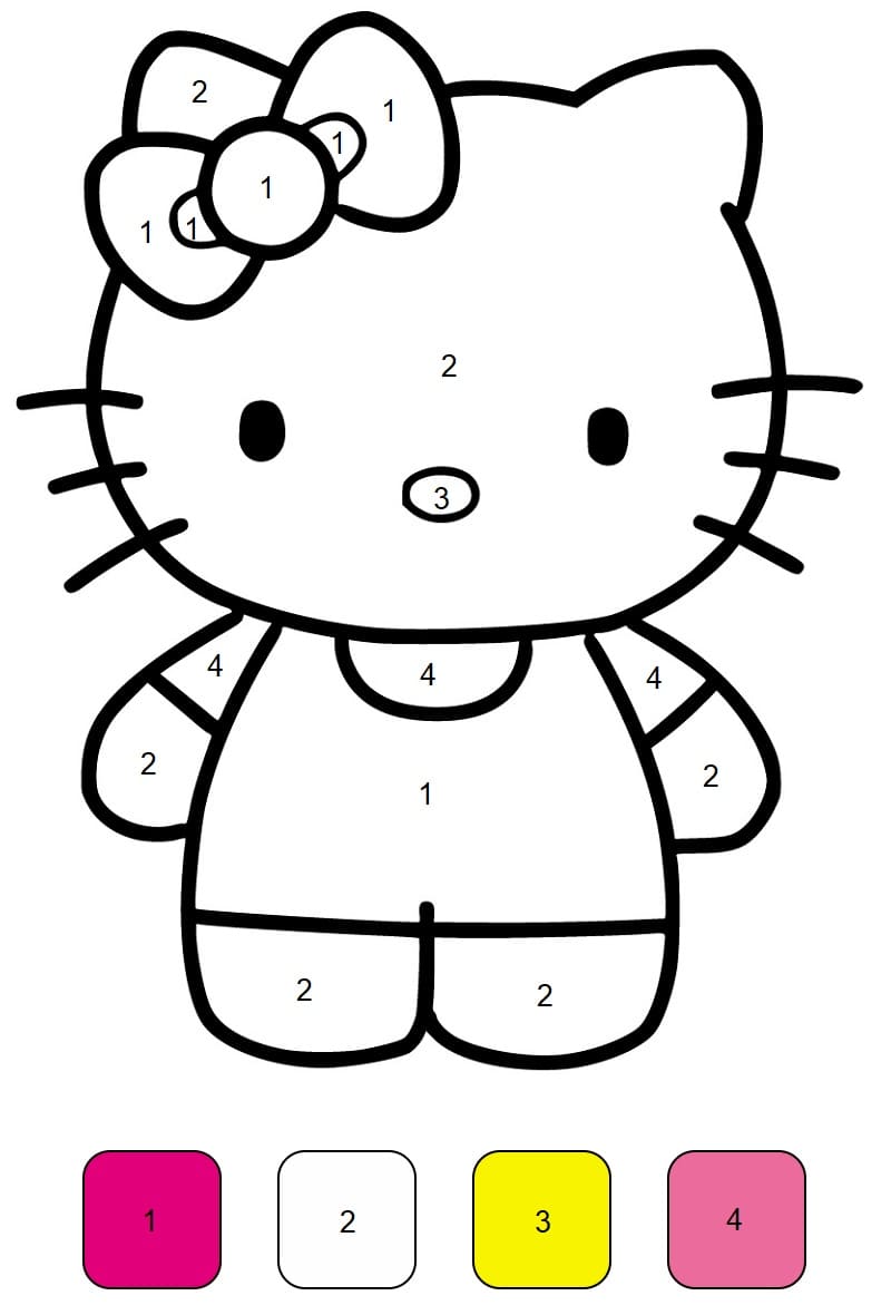 Målarbild Enkel Hello Kitty Måla efter nummer