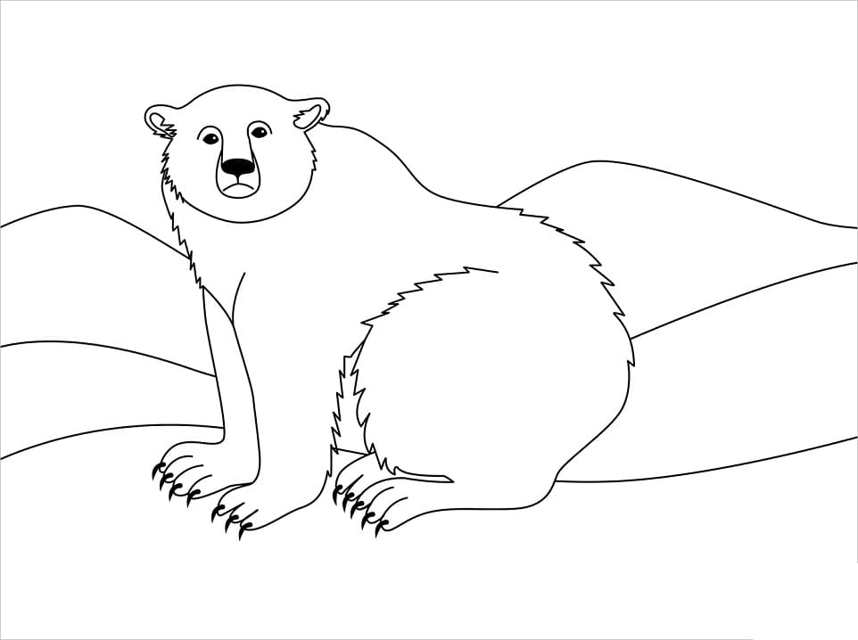 Målarbild Enkel Isbjörn