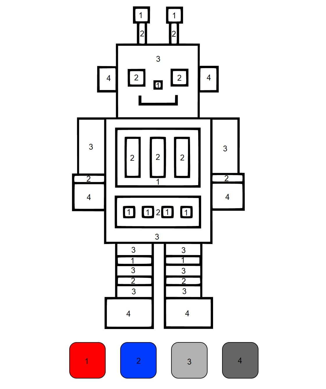 Målarbild Enkel Robot Måla efter nummer
