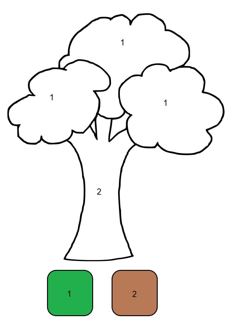Målarbild Enkelt Träd Måla Efter Nummer
