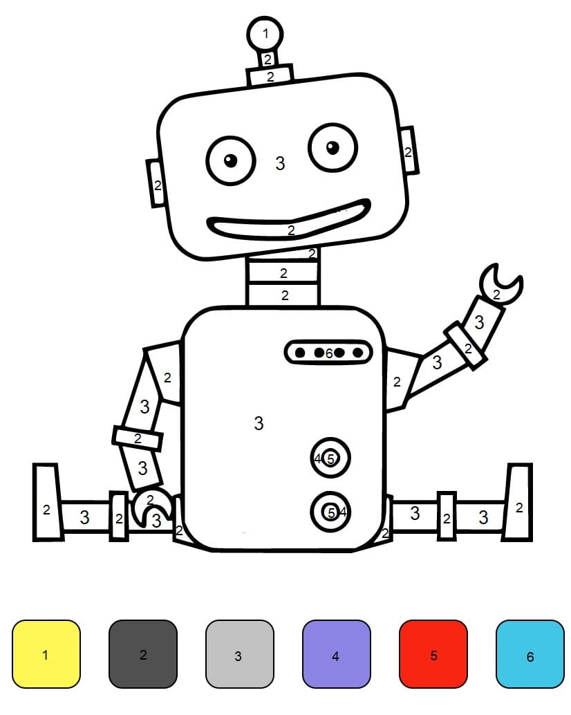 Målarbild Glad Robot Måla efter nummer