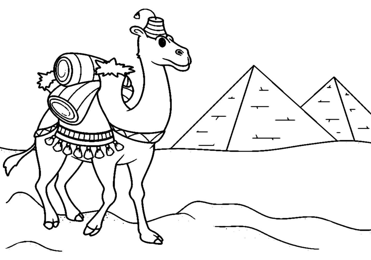 Målarbild Kamel och Pyramider