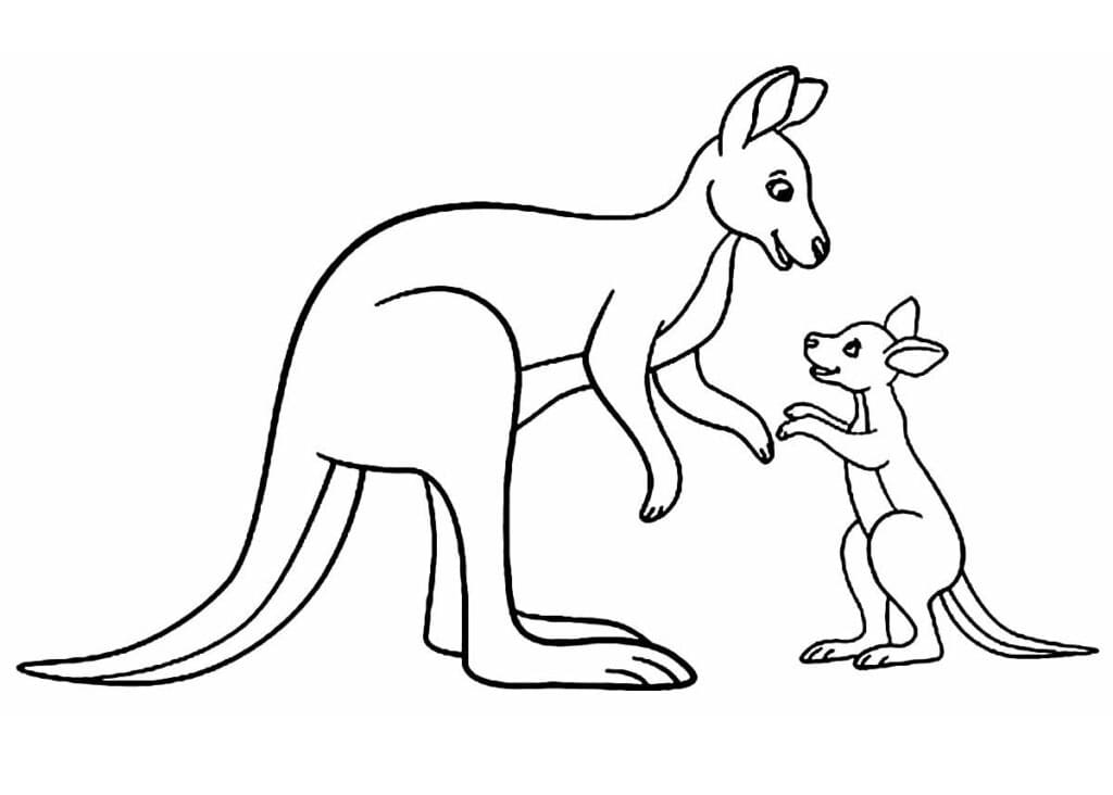 Målarbild Känguruer för Barn
