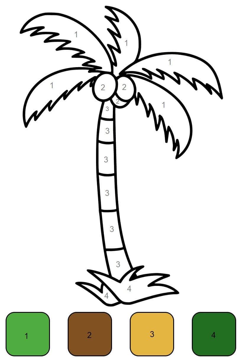 Målarbild Kokosnötsträd Måla Efter Nummer