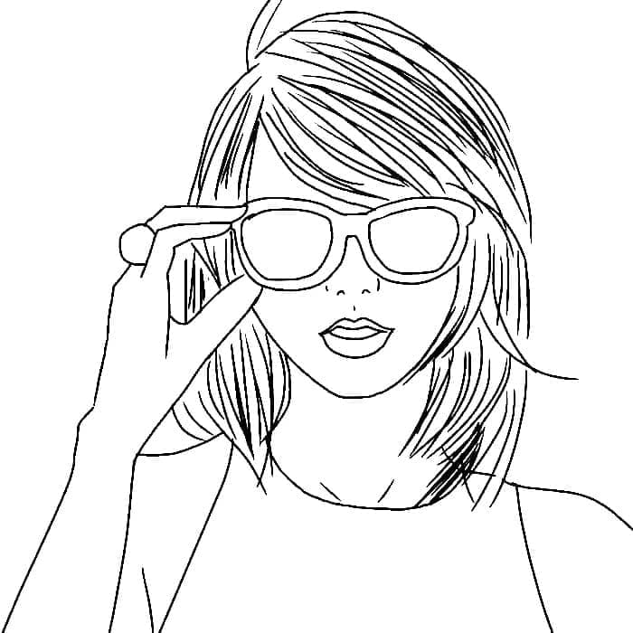 Målarbild Taylor Swift med Solglasögon