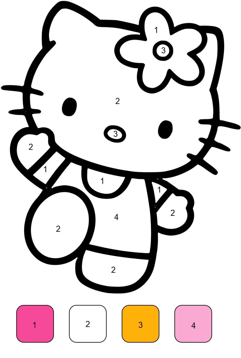 Målarbild Vänliga Hello Kitty Måla efter nummer