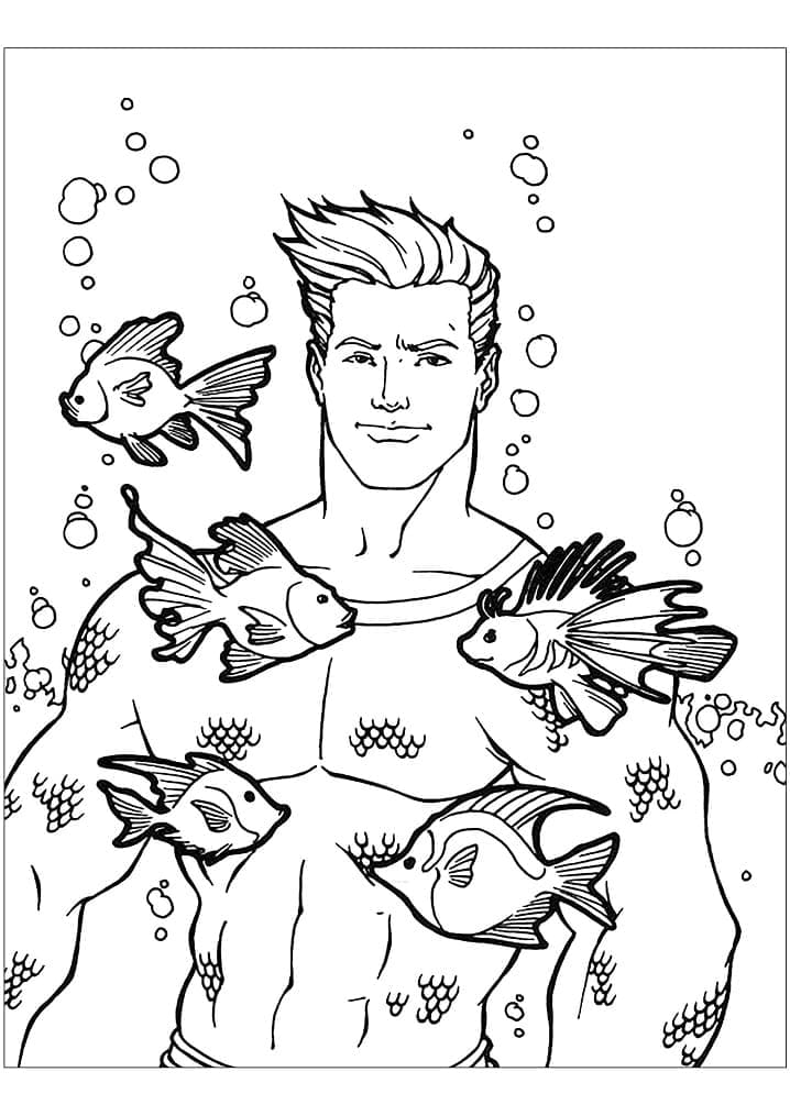 Målarbild Aquaman och Fiskar