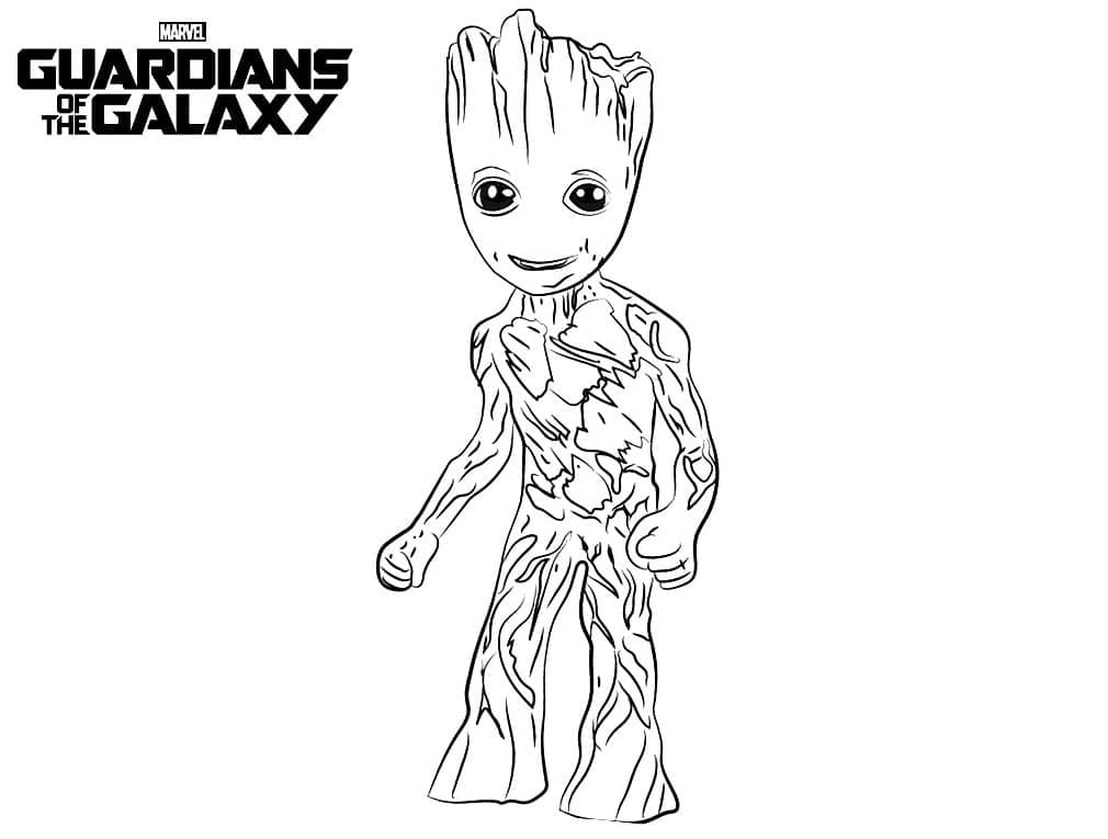 Målarbild Baby Groot från Guardians of the Galaxy