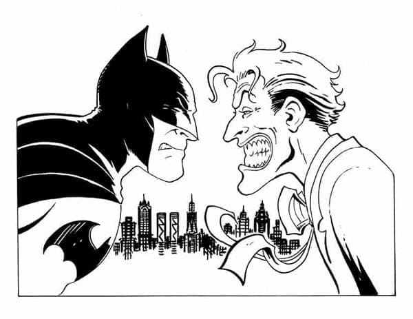 Målarbild Batman och Jokern