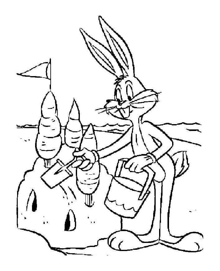 Målarbild Bugs Bunny on The Beach coloring