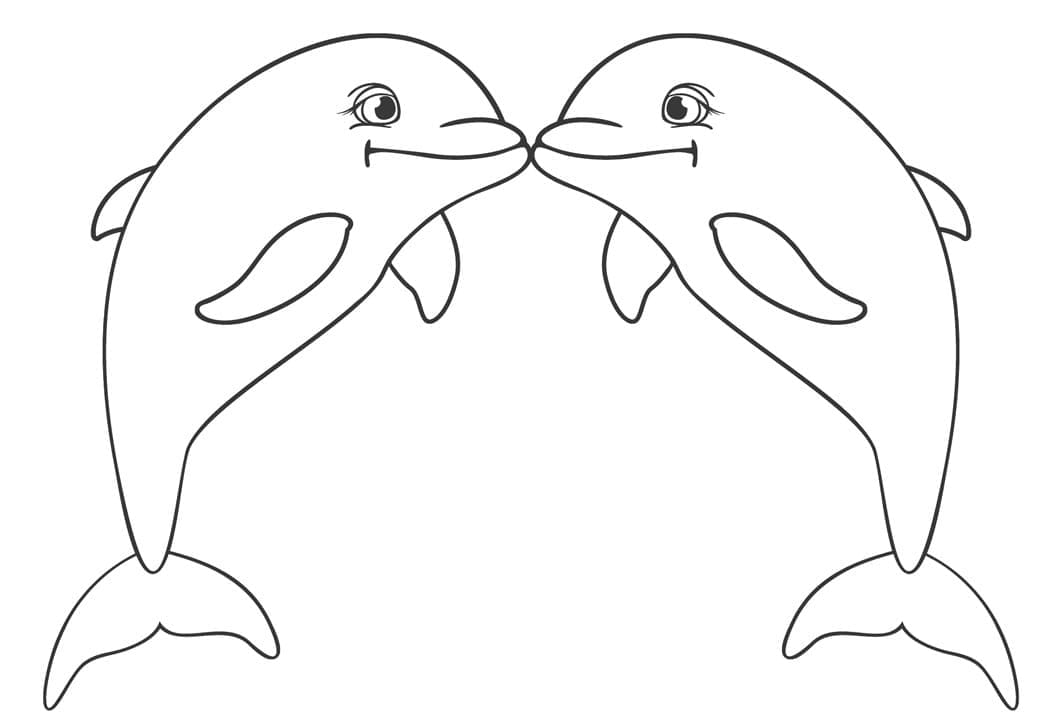 Målarbild Delfinpar