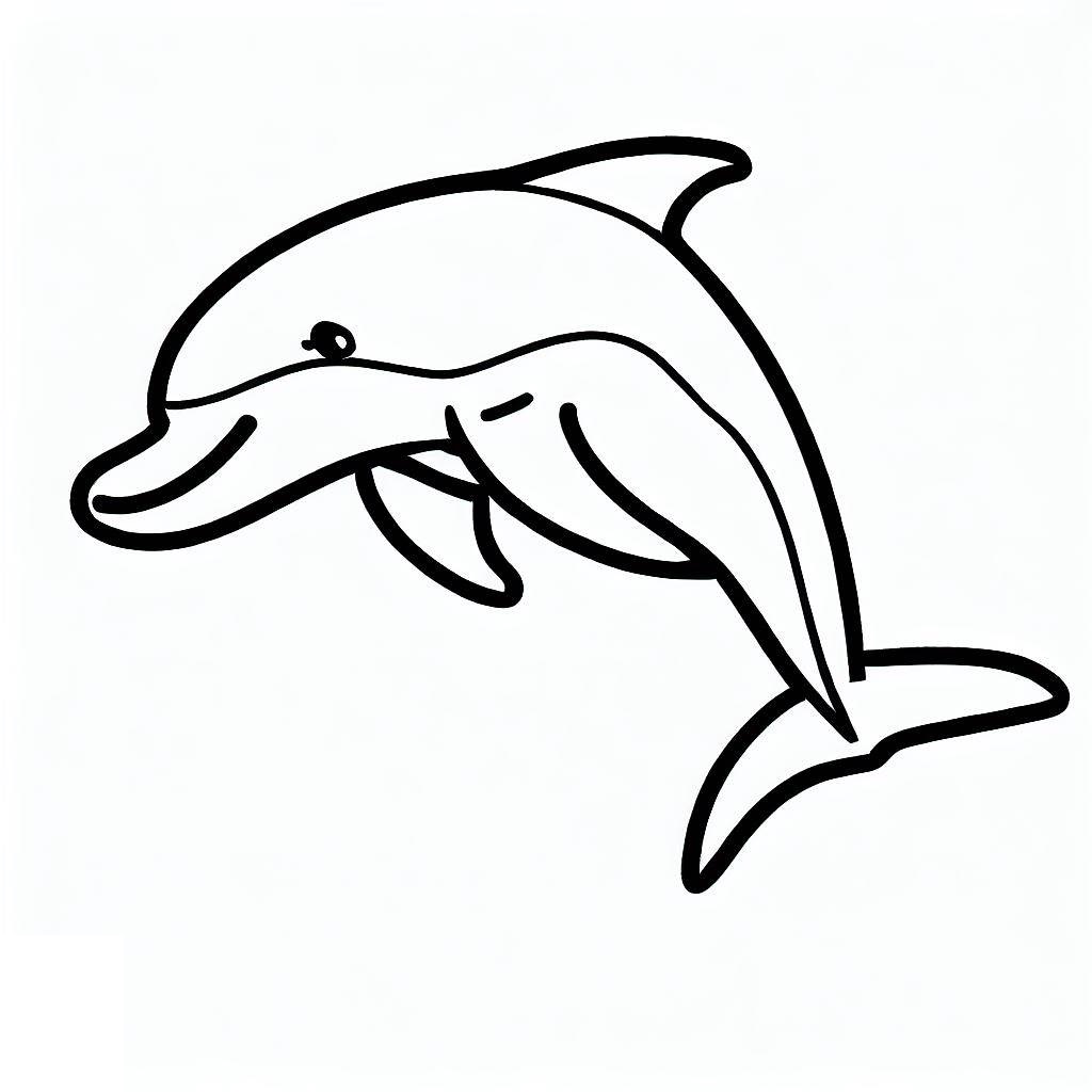 Målarbild En Enkel Delfin